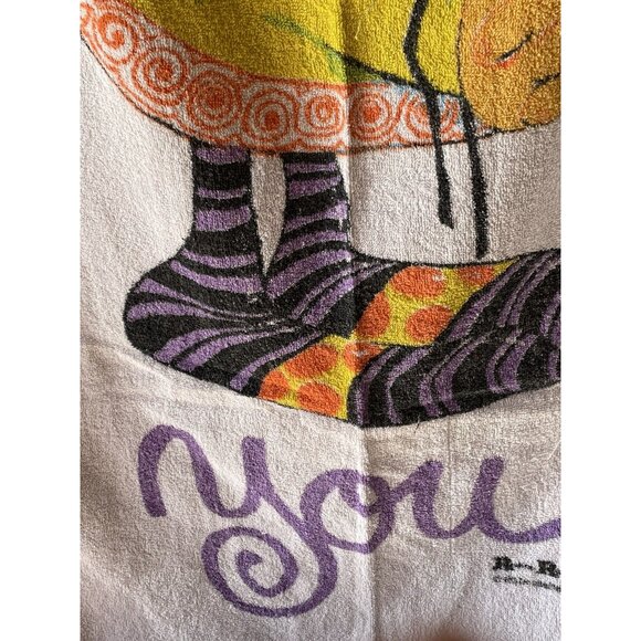 Vintage I Like You Cartoon Character Towel With Orange Swirl Skirt & Striped Soc - Picture 7 of 8